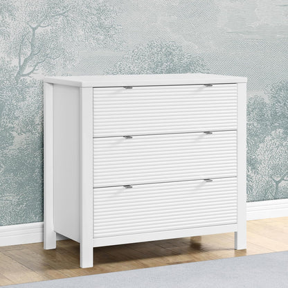 Delta Children Cassie 3 Drawer Dresser with Changing Top and Interlocking Drawers, Bianca White