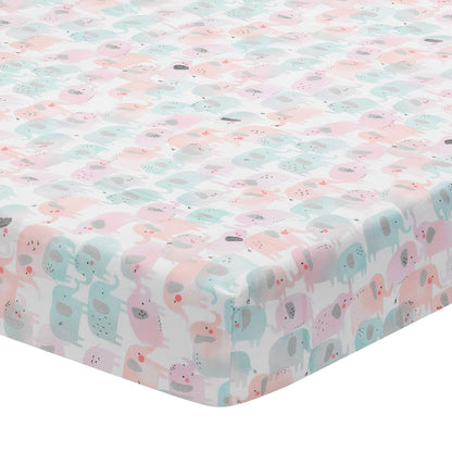 Lambs & Ivy Watercolor Pastel Pink/Mint Rainbow 5-Piece Baby Crib Bedding Set