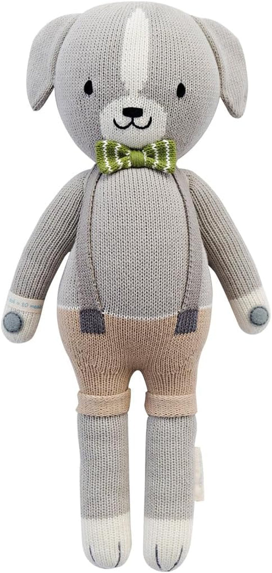 Cuddle + Kind Noah the Dog Reguar 20" Hand-Knit Doll – 1 Doll = 10 Meals, Fair Trade, Heirloom Quality, Handcrafted in Peru, 100% Cotton Yarn