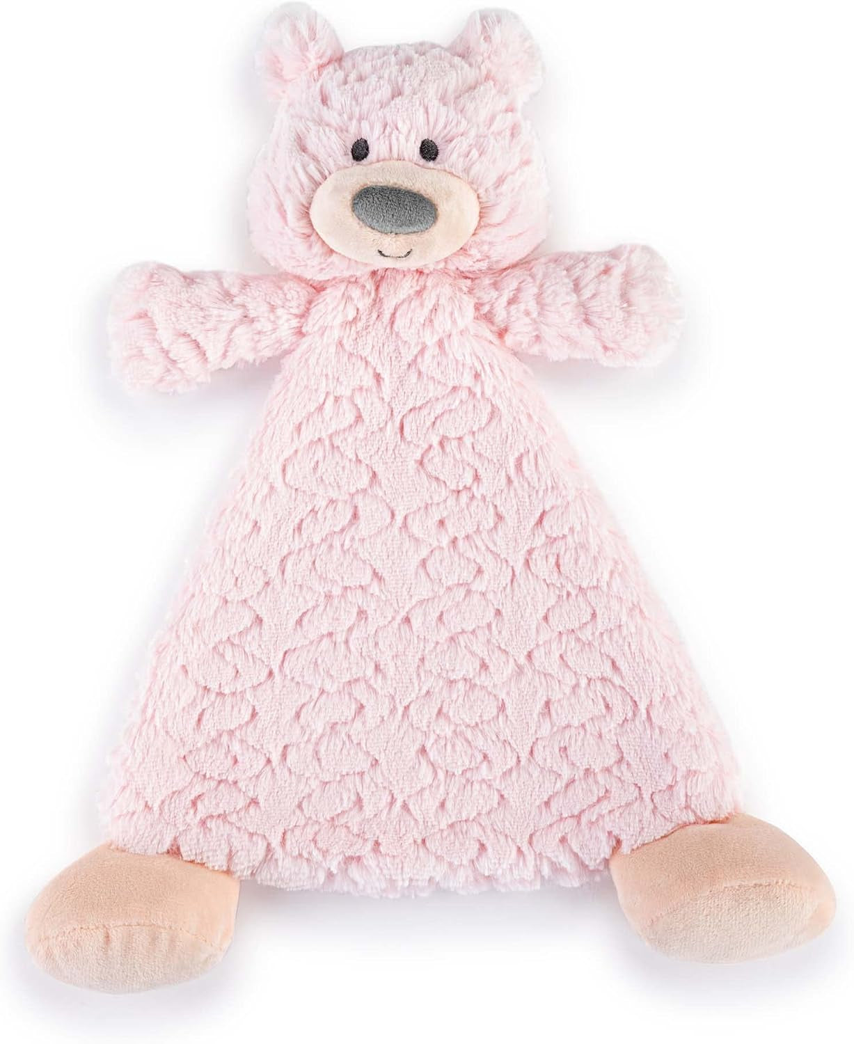 DEMDACO Bella Bear Pink 13 X 11 Inch Polyester Children'S Plush Activity Rattle Blankie