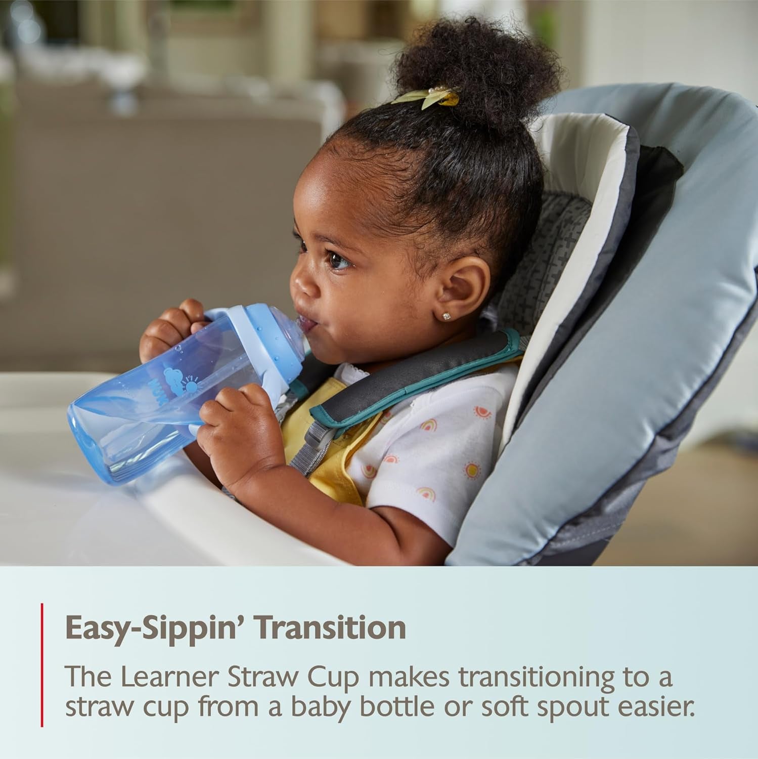 NUK Learner Straw Cup, 10Oz - Toddler Cup with Soft Straw for Easy Drinking, Suitable for Ages 8 Months and Up