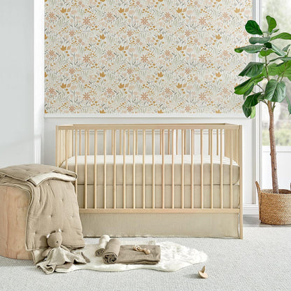 Levtex Baby - Cloud Muslin Crib Bed Set - Baby Nursery Set - Cacao and Beige Stars - Grey Textured Muslin - 5 Piece Set Includes Quilt, Fitted Sheet, Two Swaddles & Bear Lovey