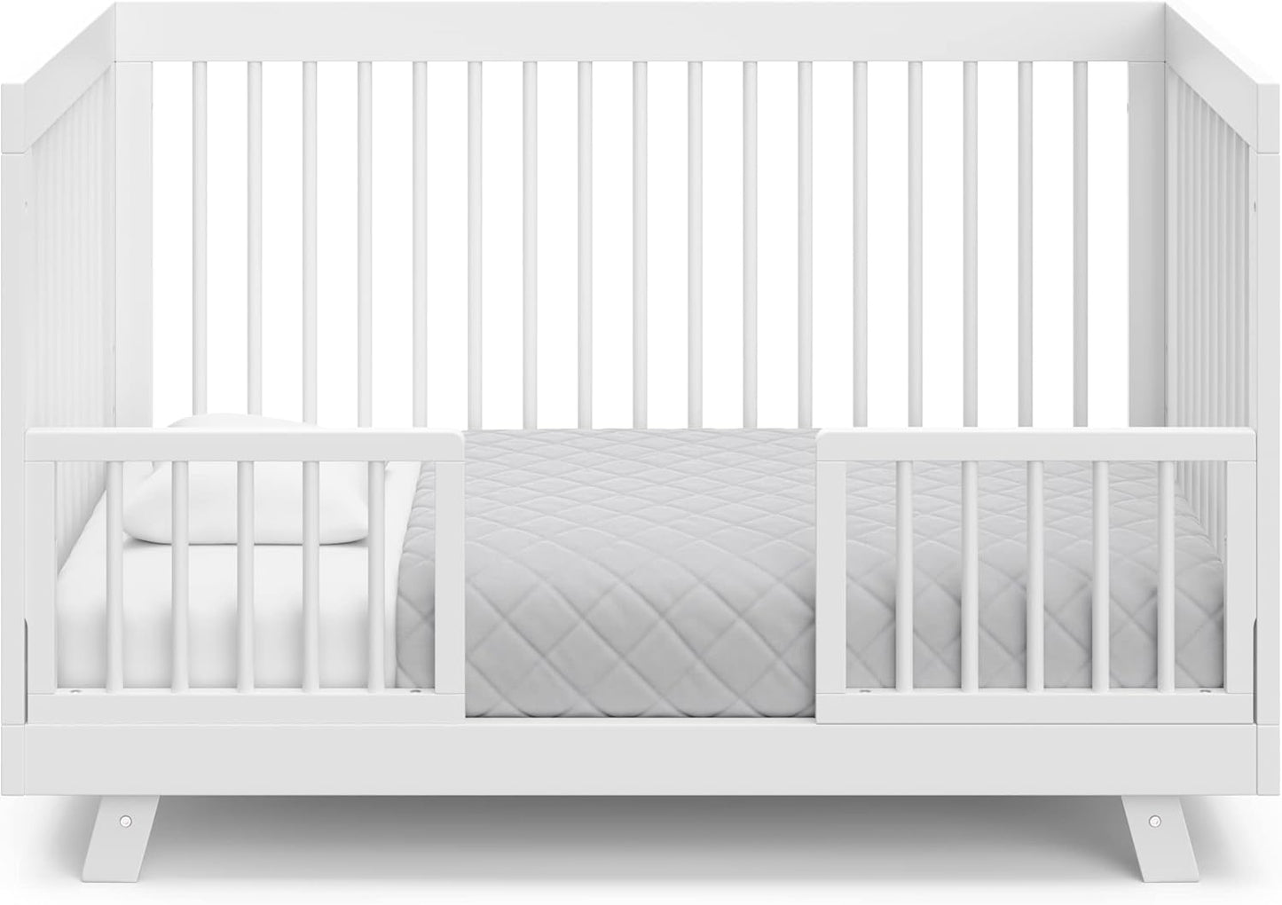 Storkcraft Beckham 3-In-1 Convertible Crib (White) - Converts to Daybed and Toddler Bed, Fits Standard Full-Size Crib Mattress, Adjustable Mattress Height