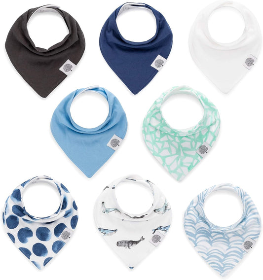 Parker Baby Bandana Drool Bibs 8 Pack Baby Bibs for Boys, Girls, Unisex - Soft & Stylish Teething Bibs for Babies