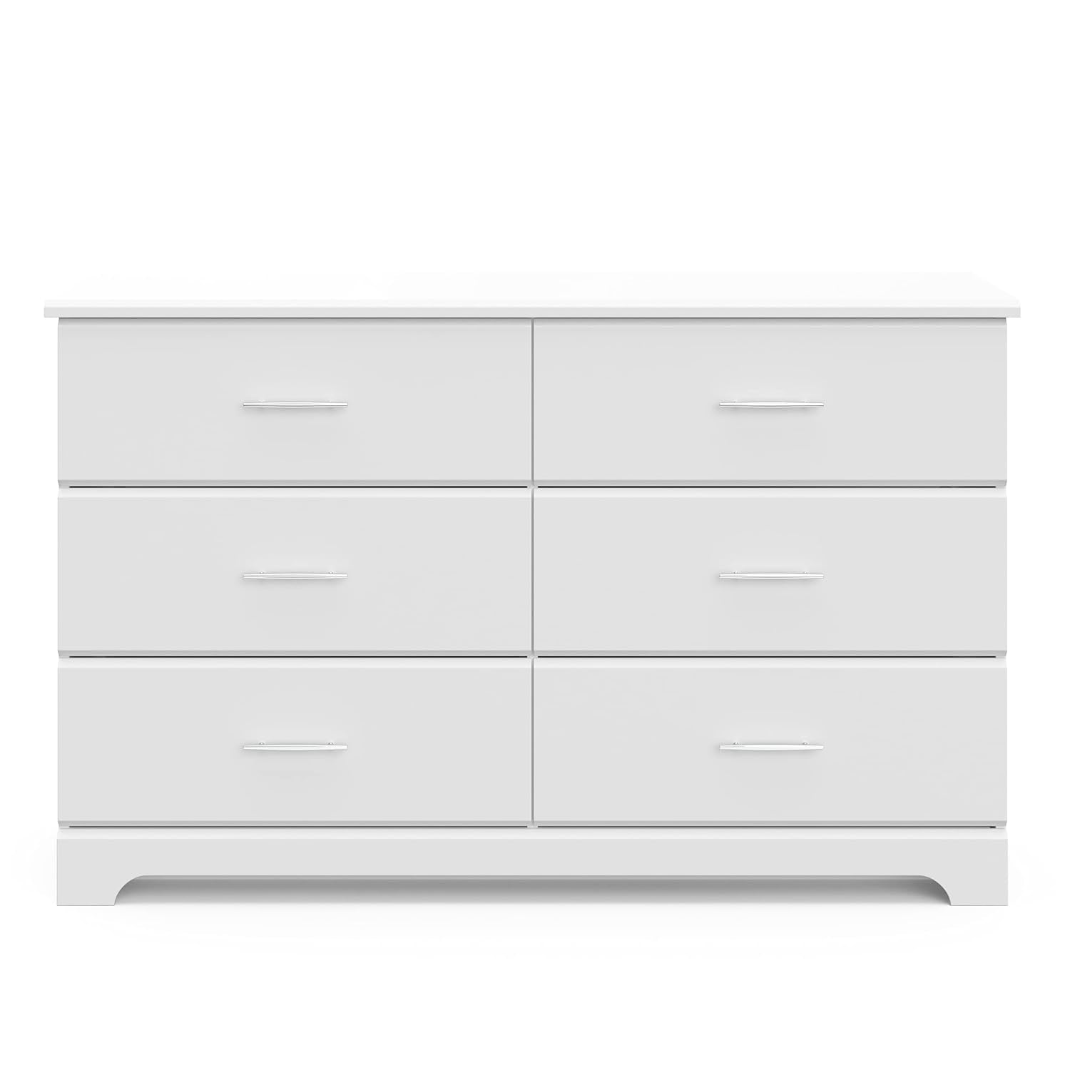 Storkcraft Brookside 6 Drawer Double Dresser (White) – GREENGUARD Gold Certified, Dresser for Nursery, Kids, Chest of Drawers