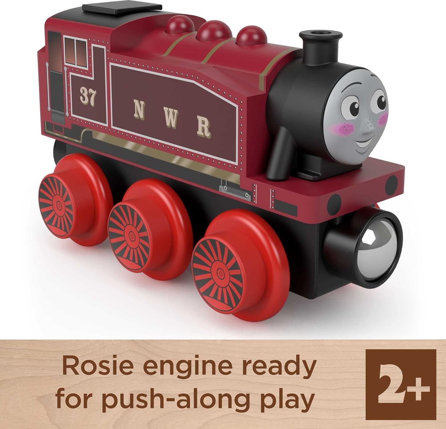 Thomas & Friends Wooden Railway Toy Train Rosie Push-Along Wood Engine for Toddlers & Preschool Kids Ages 2+ Years (Amazon Exclusive)