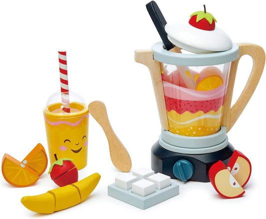 Tender Leaf Toys - Fruity Blender - Wooden Smoothie Maker Toy Set for Pretend Cooking - Social, Creative, and Imaginative Development - Learning Role Play to Make a Healthy Shake - Age 3+