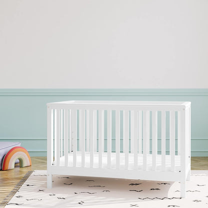 Storkcraft Hillcrest 4-In-1 Convertible Crib (White) - Converts to Daybed, Toddler Bed, and Full-Size Bed, Fits Standard Full-Size Crib Mattress, Adjustable Mattress Support Base