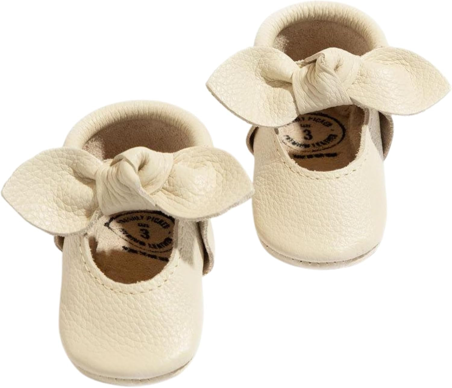 Freshly Picked Knotted Bow Baby Girl Shoes Soft Sole or Hard Sole, Premium Leather Baby Shoes Handmade in Utah, Infant to Toddler Sizes