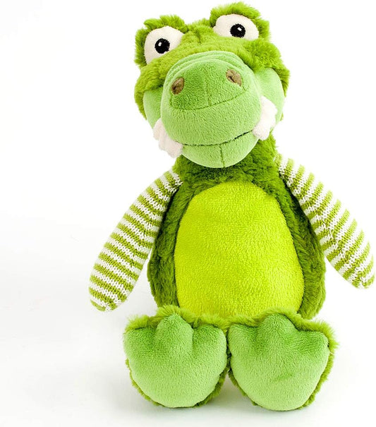 MON AMI Allister the Alligator Stuffed Animal 14”, Green Plush Alligator with Knit Arms, Reptile Plush Toy for Kids of All Ages, Ideal Gift for Christmas