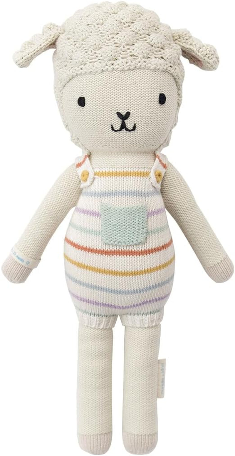 Cuddle + Kind Avery the Lamb Little 13" Hand-Knit Doll – 1 Doll = 10 Meals, Fair Trade, Heirloom Quality, Handcrafted in Peru, 100% Cotton Yarn