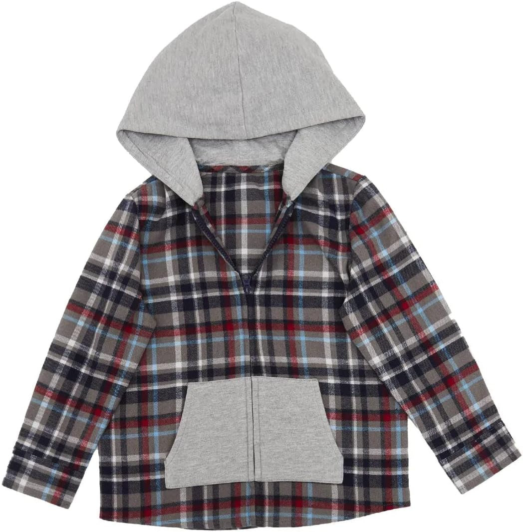 Andy & Evan Boys' Plaid Flannel Hoodie