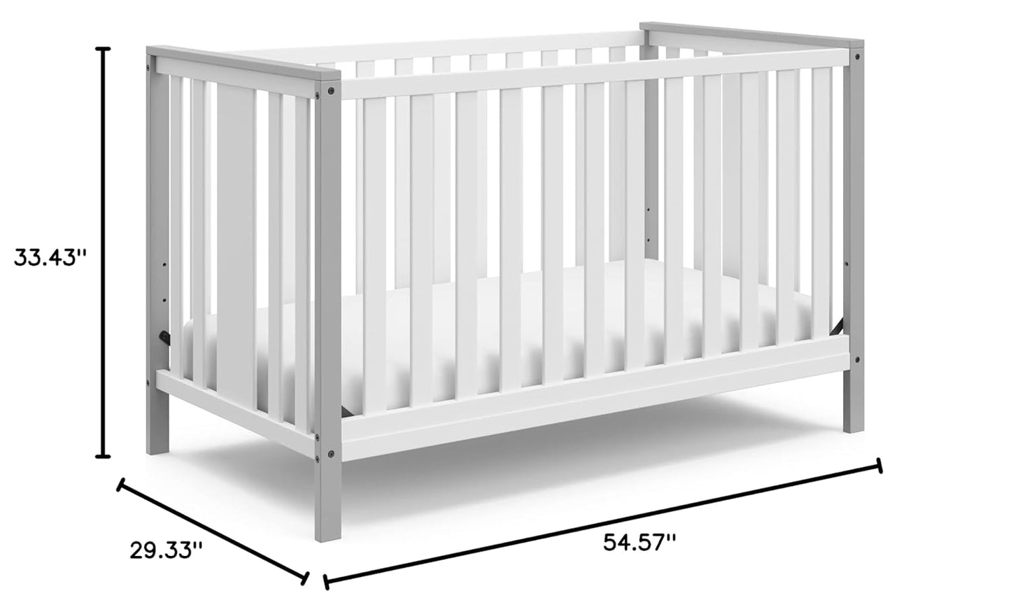 Storkcraft Modern Pacific 5-In-1 Convertible Crib (Black) – GREENGUARD Gold Certified, Converts from Baby Crib to Toddler Bed and Full-Size Bed, Adjustable Mattress Support Base