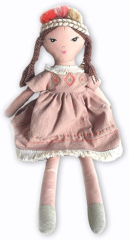 MON AMI Claire the Bohemian Princess Stuffed Doll - 15”, Plush Tribal Doll for Girls, Use as Toy or Room Decor, Gift for Kids of All Ages