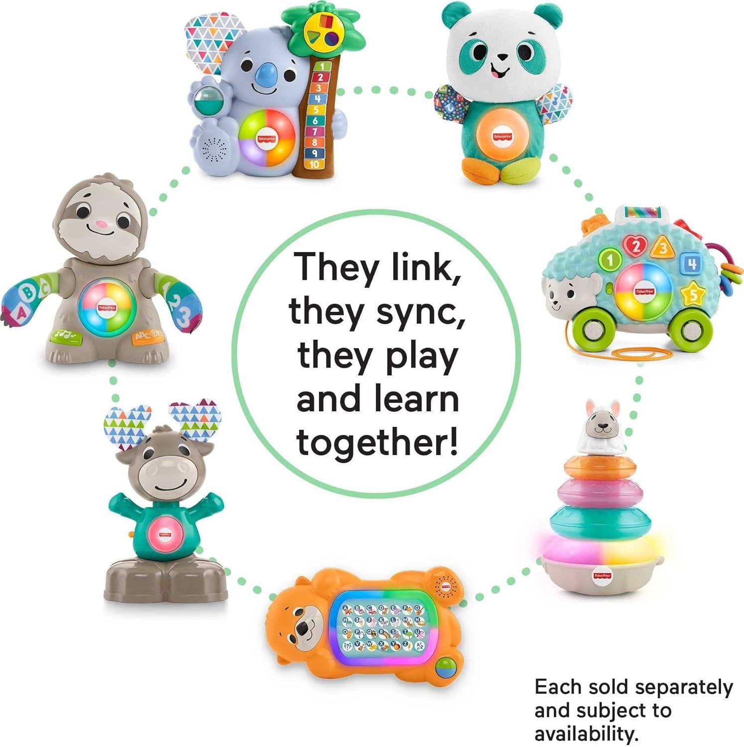 Fisher-Price Baby Learning Toy Linkimals Play Together Panda Plush for Ages 9+ Months, Compatible Only with Linkimals Items