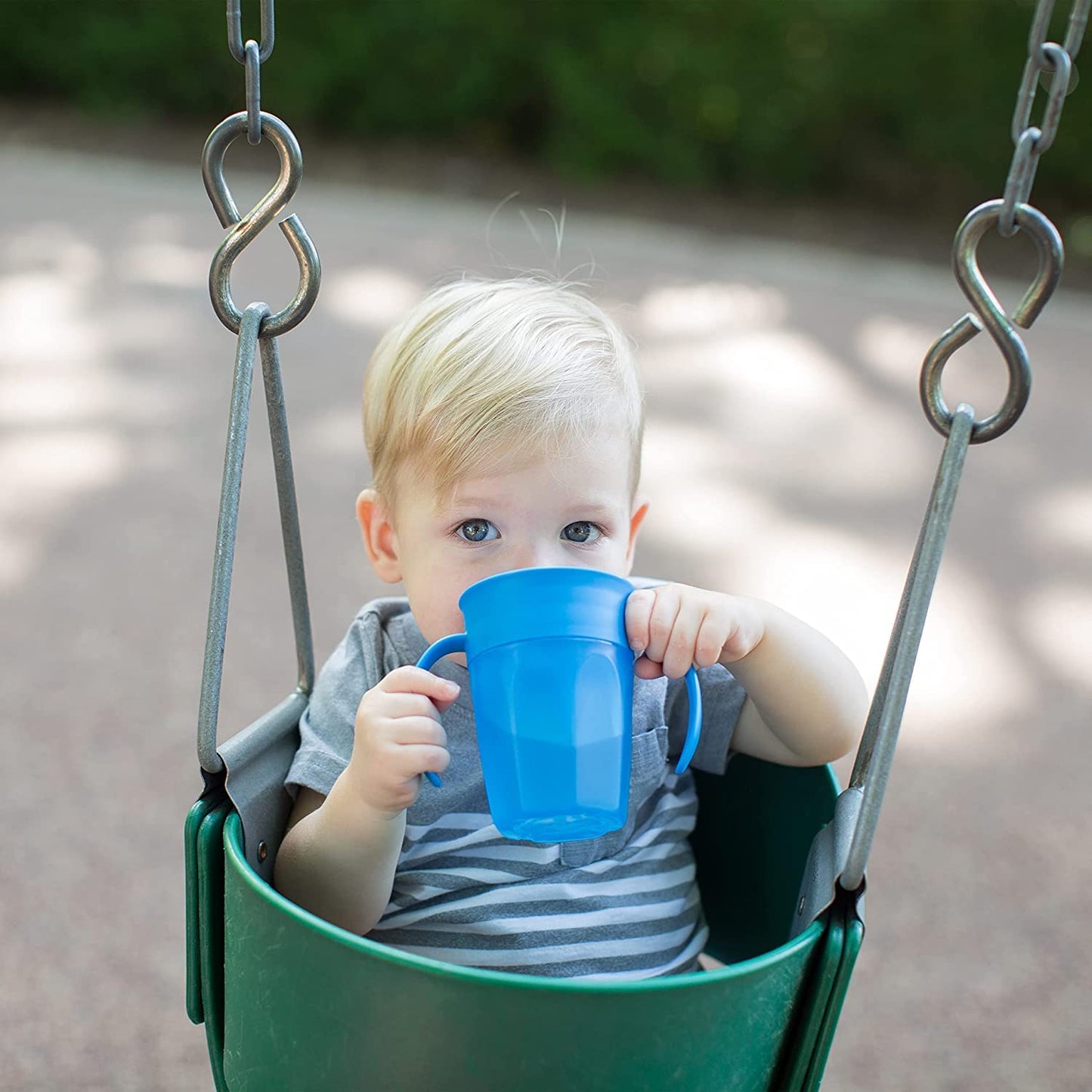 Dr. Brown’S Designed to Nourish Soft-Grip Spoon and Fork Set, Scoop-A-Bowl, Baby and Toddler Food and Cereal Bowls and Milestones™ Cheers360™ Training Sippy Cups with Handles, BPA Free, Blue, 7Oz, 6M+