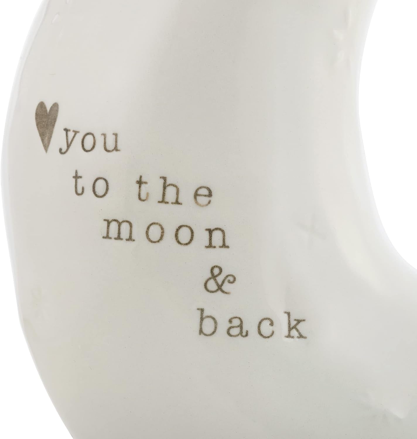 DEMDACO Love You to the Moon Glossy White 6 X 6 Stoneware Ceramic Piggy Money Bank