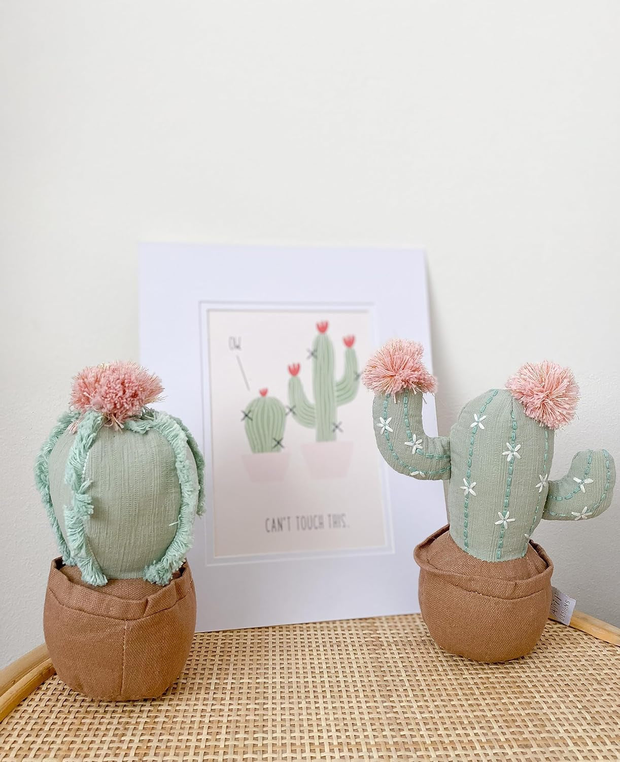 MON AMI Cactus Pot Shelf Sitter Plush Toy – 8”, 2 Pcs Assorted, Stuffed Potted Plants, Home Decoration, Succulent Plushies, Ideal Gift for Christmas