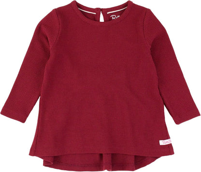 Rufflebutts® Baby/Toddler Girls Long Sleeve High Low Top W/Bow