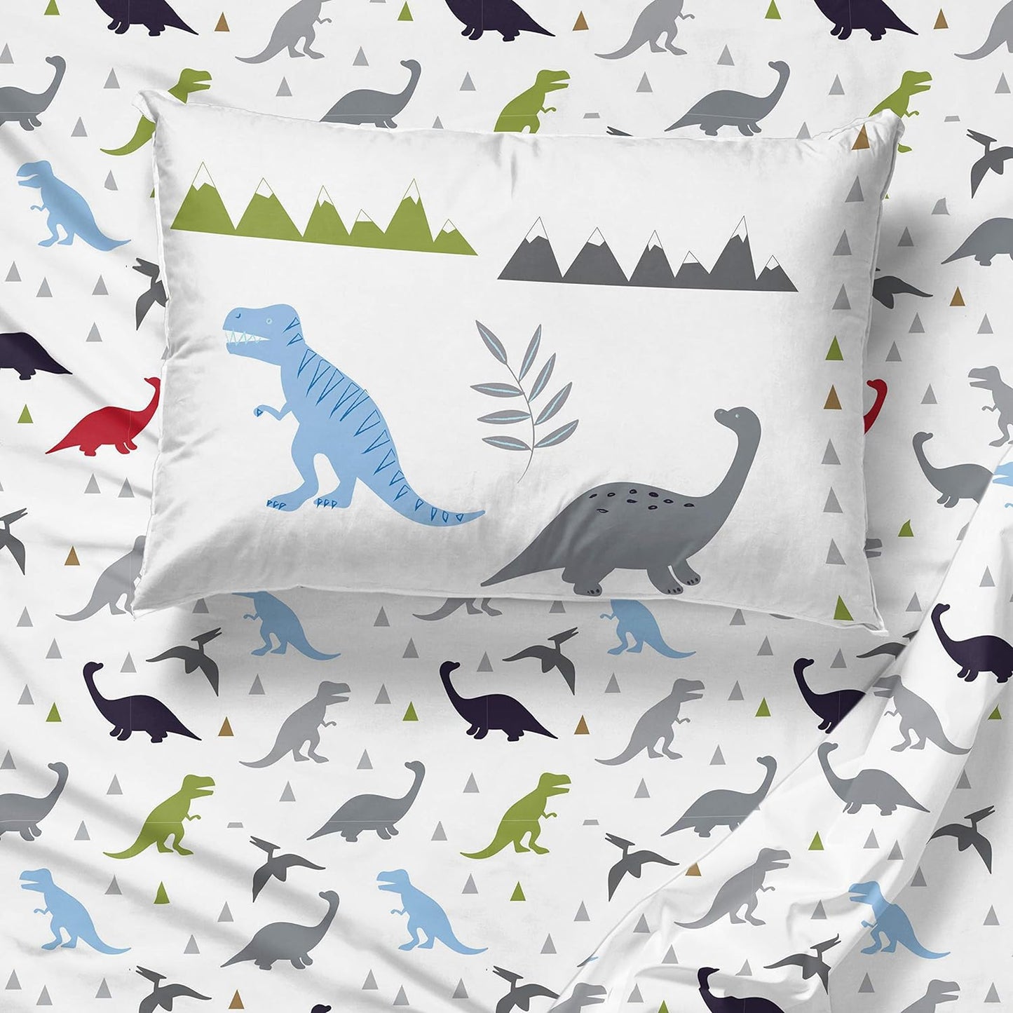 Jay Franco Trend Collector Dinosaur Roar 4 Piece Toddler Bed Set - Includes Comforter & Sheet Set - Super Soft Fade Resistant Microfiber Bedding