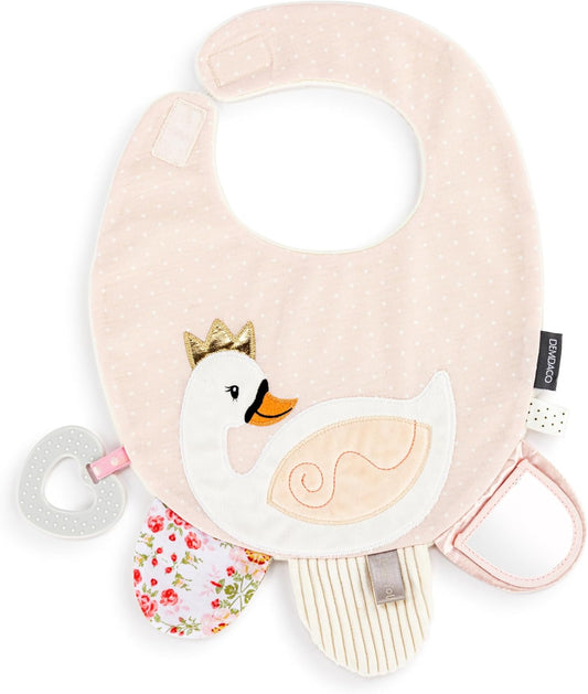 DEMDACO Mommy & Me 11.5 X 10 Inch Textured Fabric, Tactile, Teething Ring, Feeding, Activity Bib