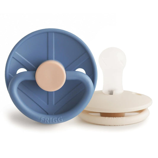 FRIGG Little Viking Silkysoft Silicone Baby Pacifier 2-Pack | Made in Denmark | Bpa-Free (Ocean View/Cream, 0-6 Months)