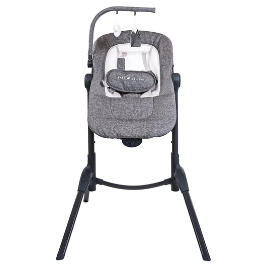 Baby Delight Bloom Baby Seat | Soothing and Adjustable Baby Chair | Portable and Compact | Charcoal Tweed