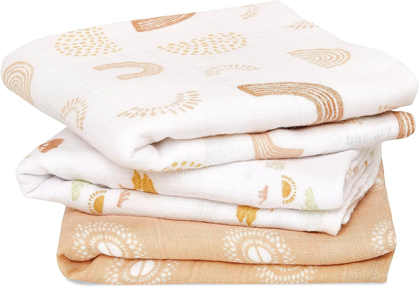 Aden + Anais Musy Squares - Keep Rising, Pack of 3 | Large 100% Cotton Muslin Cloth | Soft & Lightweight Unisex Baby Essentials | Cloths for Newborn Girls & Boys | Ideal