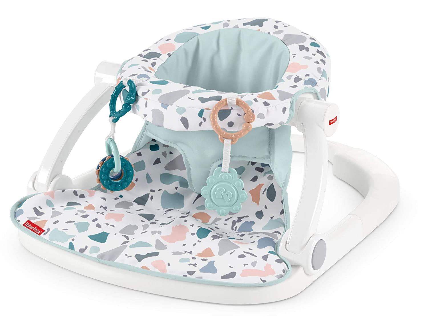 Fisher-Price Portable Baby Chair Sit-Me-Up Floor Seat with Developmental Toys & Machine Washable Seat Pad, Starlight Bursts