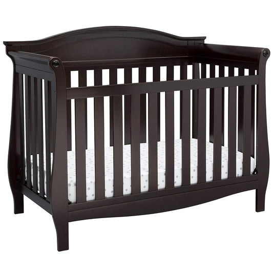 Delta Children Lancaster 4-In-1 Convertible Baby Crib, Dark Chocolate