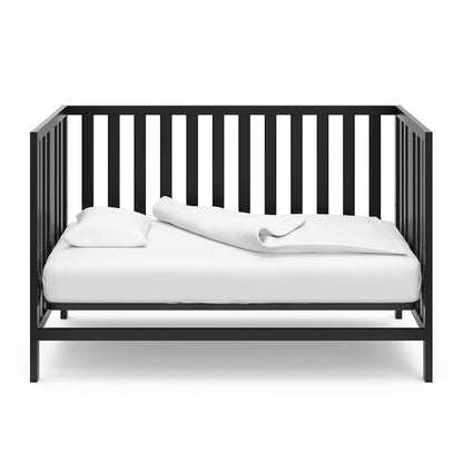 Storkcraft Pacific 5-In-1 Convertible Crib - (Black) – Converts from Baby Crib to Toddler Bed, Daybed and Full-Size Bed, Fits Standard Full-Size Crib Mattress, Adjustable Mattress Support Base