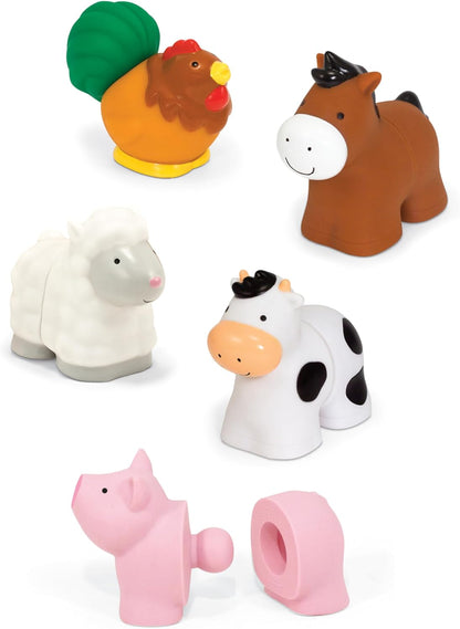 Melissa & Doug Pop Blocs Farm Animals Educational Baby Toy - 10 Linkable Pieces