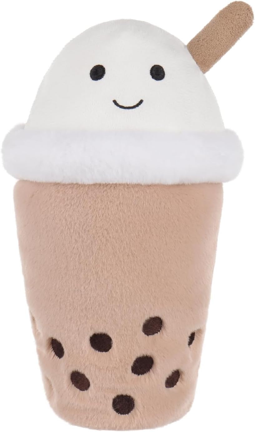 Apricot Lamb Boba Plush Stuffed Bubble Tea Plushies for Kids, Soft Cute Plush Toys for Baby Girl and Boy, Fluffy Milk Tea Brown 7.9 Inches