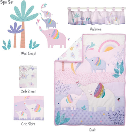 Bedtime Originals Elephant Dreams 5-Piece Nursery Baby Crib Bedding Set