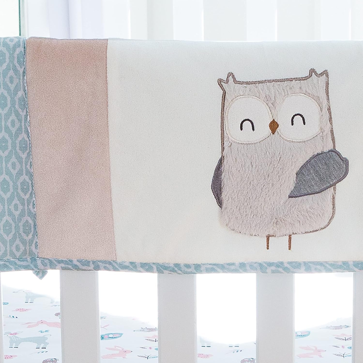 Levtex Baby - Everly Plush Blanket - Appliqued and Embroidered Deer and Squirrel on Pink Plush - Love - Nursery Accessories - Blanket Size: 30 X 40 In.