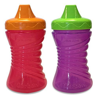 NUK Fun Grips Hard Spout Sippy Cup, 10 Oz. | Easy to Hold, BPA Free, Spill Proof Toddler Cup, 2Pk, Blue and Green