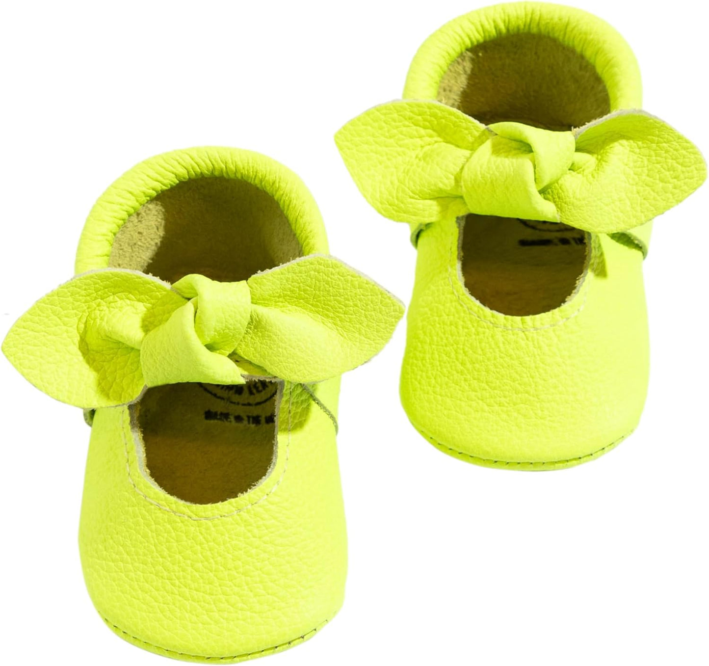 Freshly Picked Knotted Bow Baby Girl Shoes Soft Sole or Hard Sole, Premium Leather Baby Shoes Handmade in Utah, Infant to Toddler Sizes