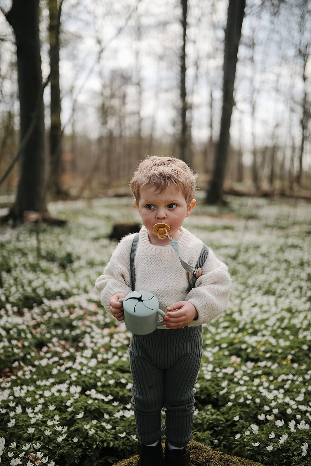 FRIGG Daisy Natural Rubber Baby Pacifier | Made in Denmark | Bpa-Free (Baked Clay/Cream, 0-6 Months) 2-Pack