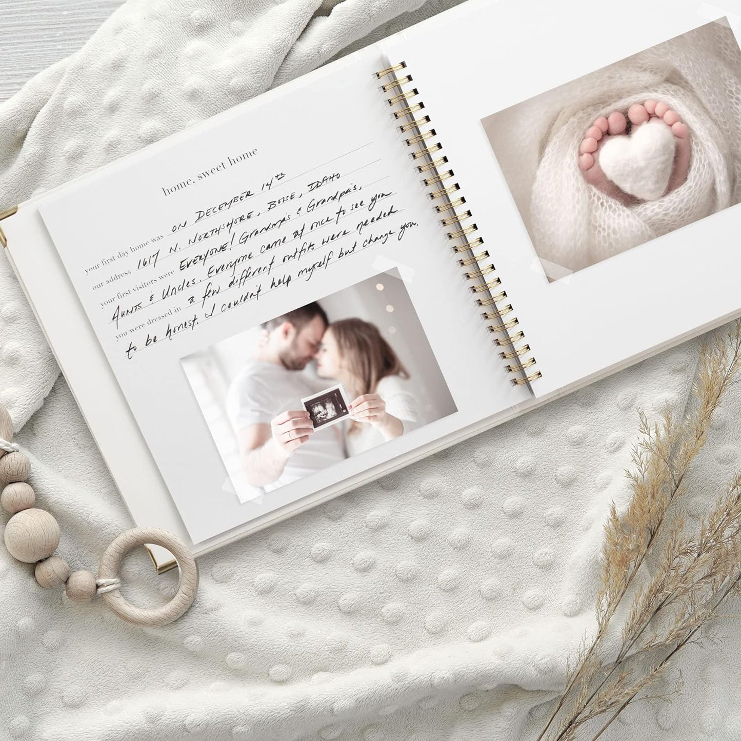 Keepsake Baby Memory Book for Boys and Girls – Timeless First 5 Year Baby Book – Gender Neutral Linen Baby Journal Scrapbook or Photo Album - a Milestone Book to Record Every Event from Birth to Age 5