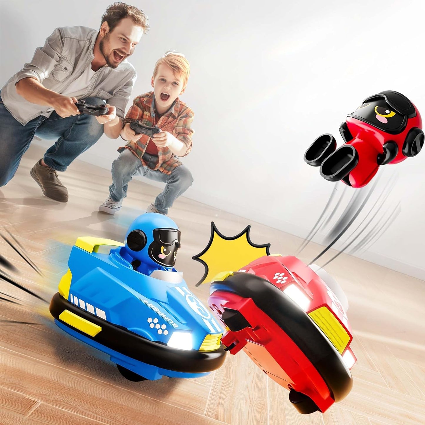 Iplay, Ilearn Kids Remote Control Car Toys Set, RC Race Vehicles Playset, Electronic Bump & Pop-Up Game W/ 2 Figures, Cool Indoor Outdoor Birthday Gift 3 4 5 6 7 8-12 Years Old Toddlers Boy Child Teen