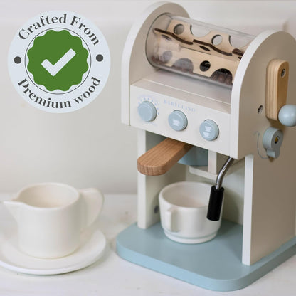 Baby Changing Basket with Diaper Caddy (Beige) and Montessori Toy Coffee Maker for Kids Bundle