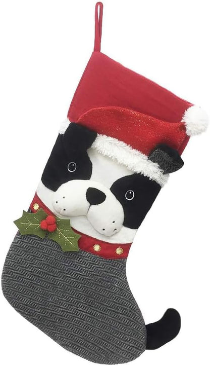 MON AMI Frenchie Clause Christmas Stocking 18.5", Christmas Socks Gift Bag,Christmas Décor, Xmas Socks,Holiday Christmas Decorations Gifts for Family.