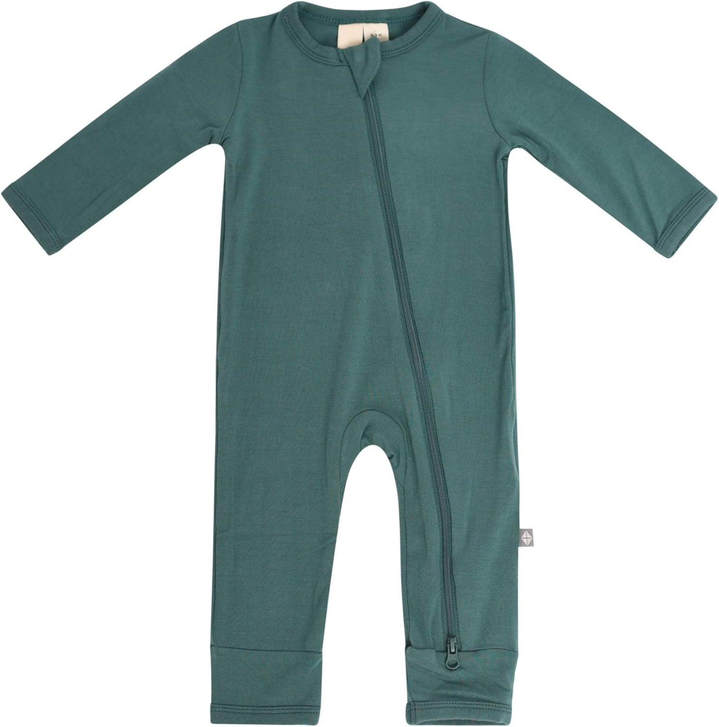 Kyte Baby Unisex Rayon Made from Bamboo Zippered Rompers (0-3 Months, Emerald)