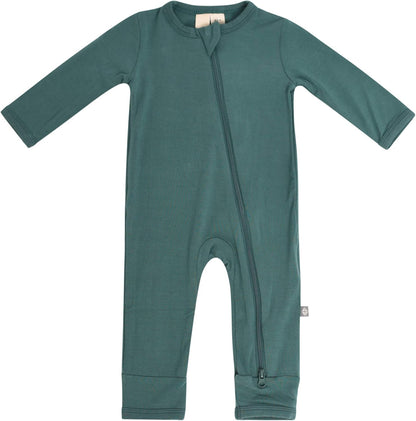 Kyte Baby Unisex Rayon Made from Bamboo Zippered Rompers (0-3 Months, Emerald)