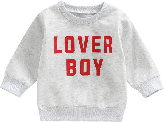 Baby Girl Boy Valentines Day Outfit Jumpsuit Love Heart Print Long Sleeve Sweatshirt Romper Onesie Newborn Clothes