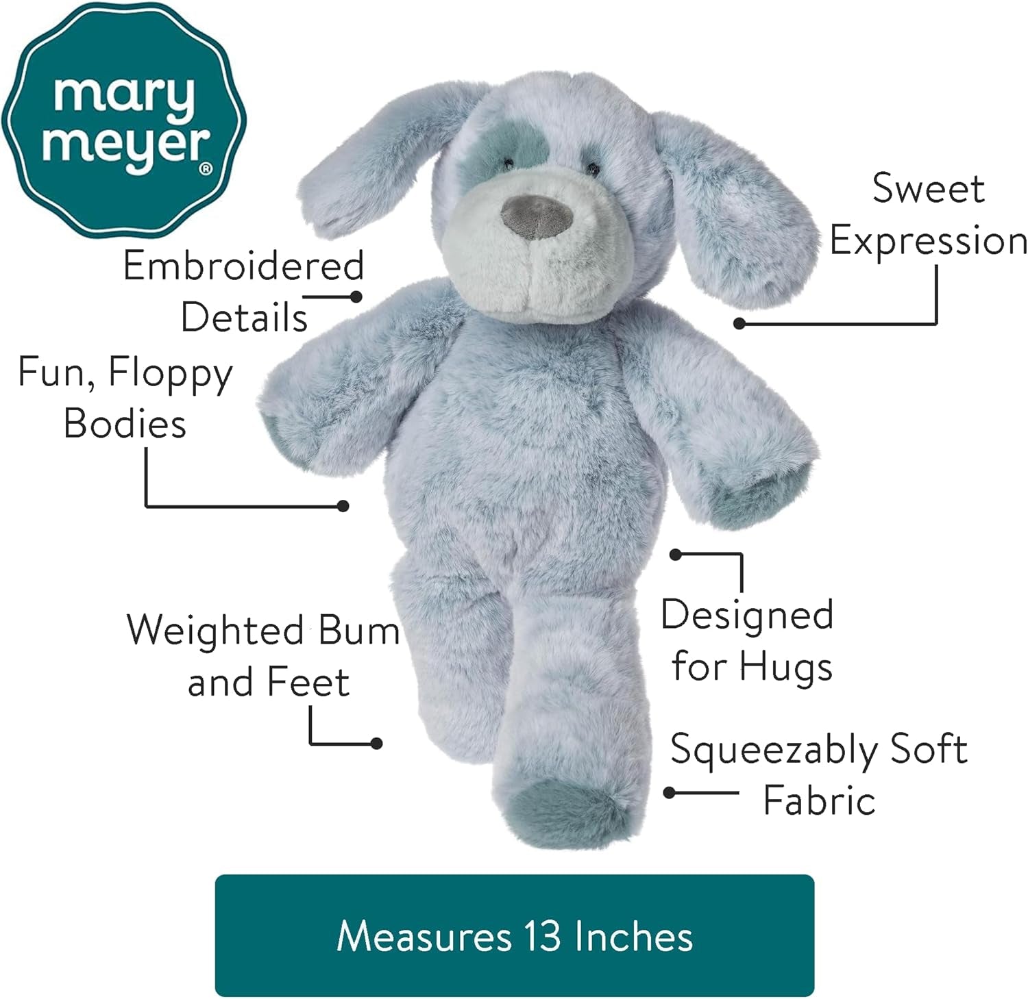 Mary Meyer Marshmallow Zoo Stuffed Animal Soft Toy, 13-Inches, Honey Dew Bunny