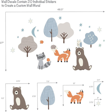 Bedtime Originals Sleepytime Bear Woodland Animals Wall Decals/Stickers