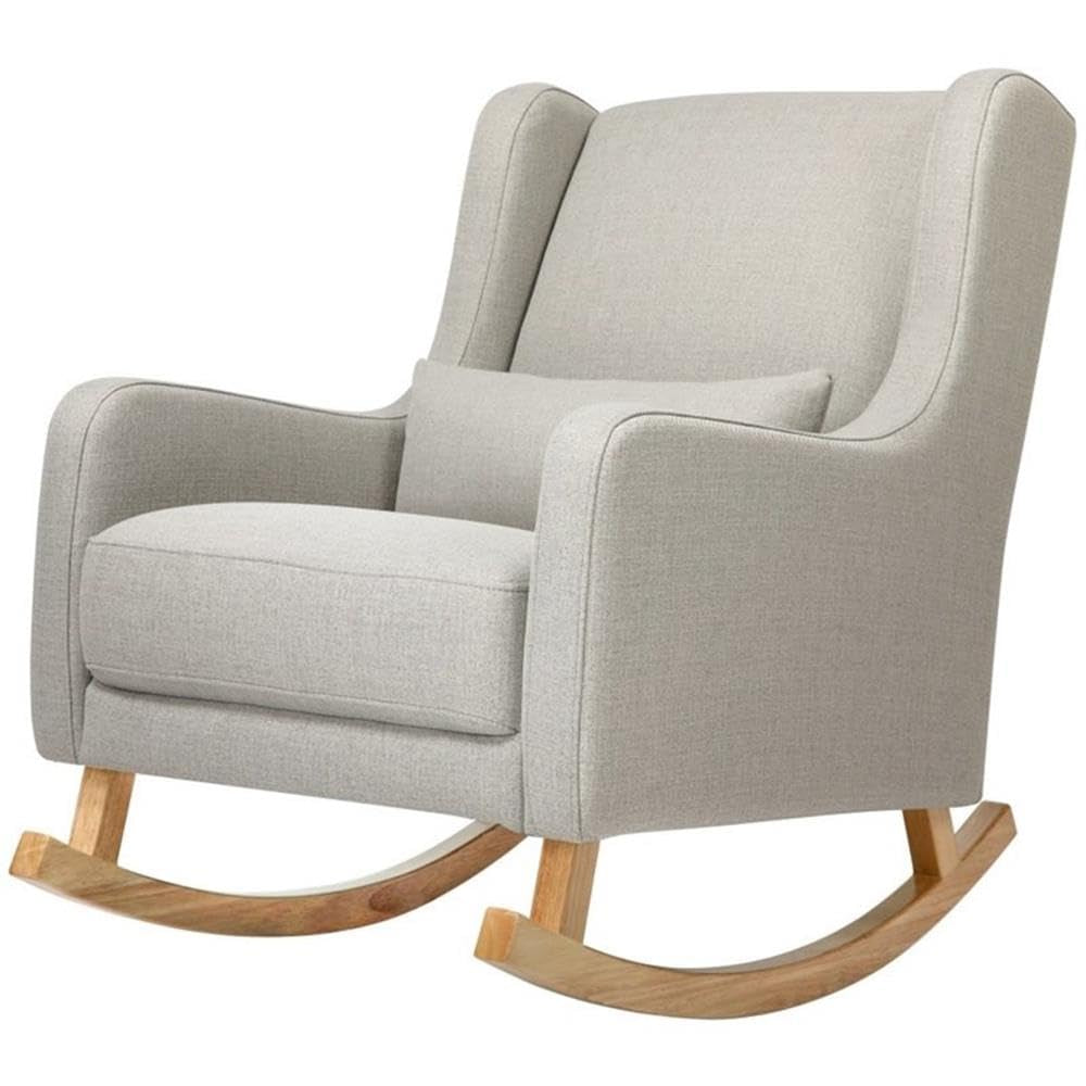 Babyletto Kai Rocker in Performance Grey Eco-Twill with Light Legs, Water Repellent & Stain Resistant, Greenguard Gold and Certipur-Us Certified