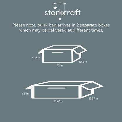 Storkcraft Caribou Bunk Bed Twin over Twin Bunk Bed (Espresso) - GREENGUARD Gold Certified, Twin Bunk Beds for Kids, Converts to 2 Individual Twin Beds, Bunk Beds for Kids