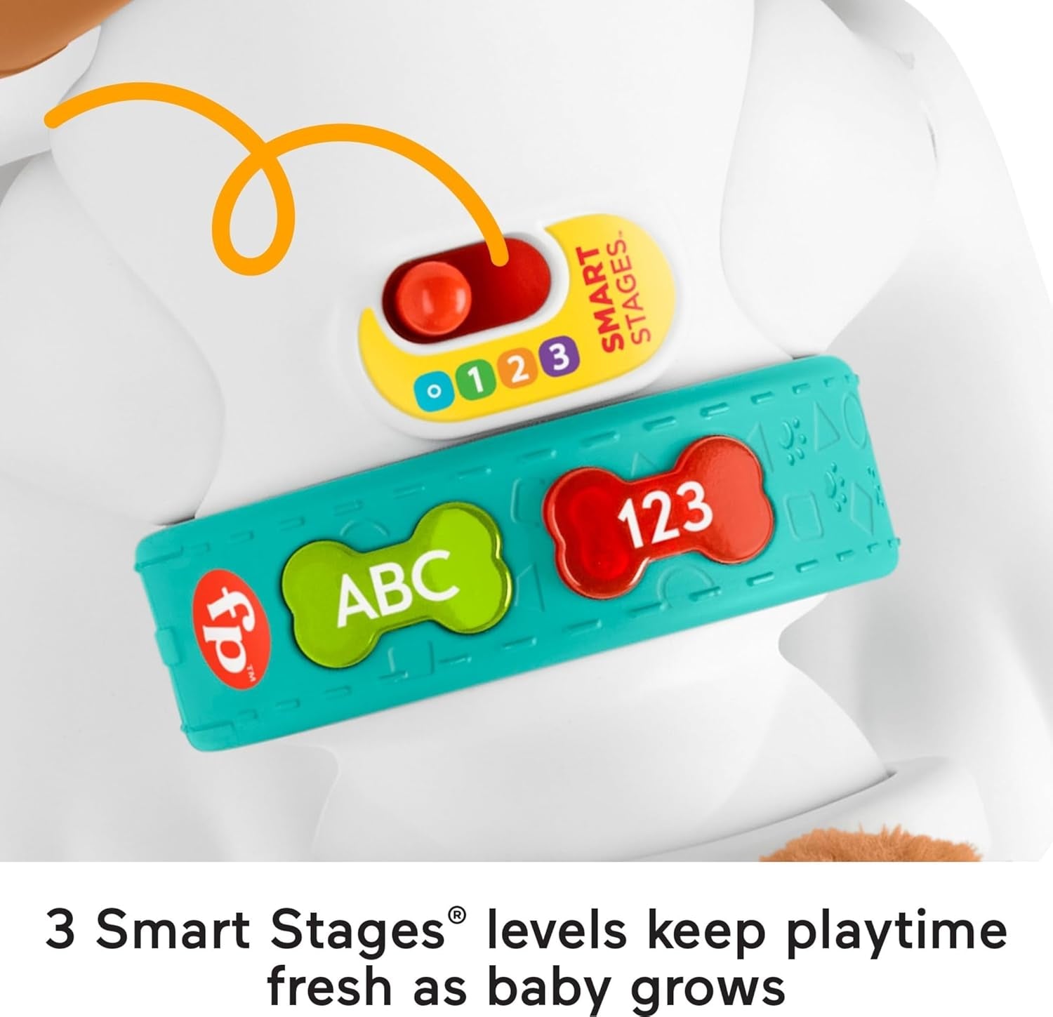 Fisher-Price Baby Learning Toy 123 Crawl with Me Puppy Electronic Dog with Smart Stages Content & Lights for Ages 6+ Months (Amazon Exclusive)